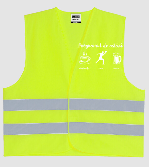 programul de astăzi: dimineața, ziua, seara model galben neon pe tricou