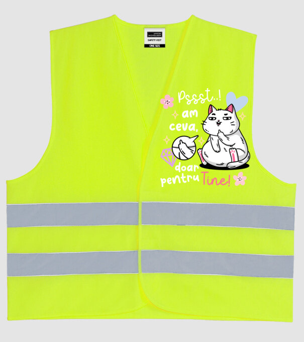 Pssst, am ceva doar pentru tine! model galben neon pe tricou