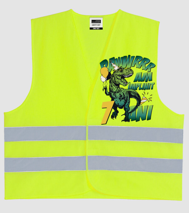 Rawr Am împlinit 7 ani model galben neon pe tricou