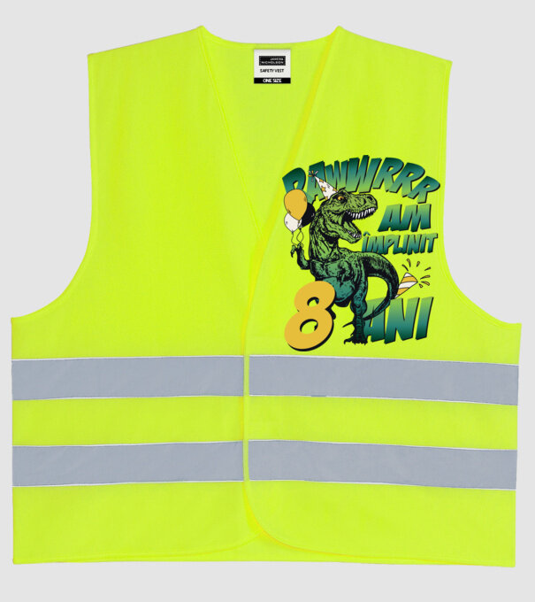 Rawr Am împlinit 8 ani model galben neon pe tricou