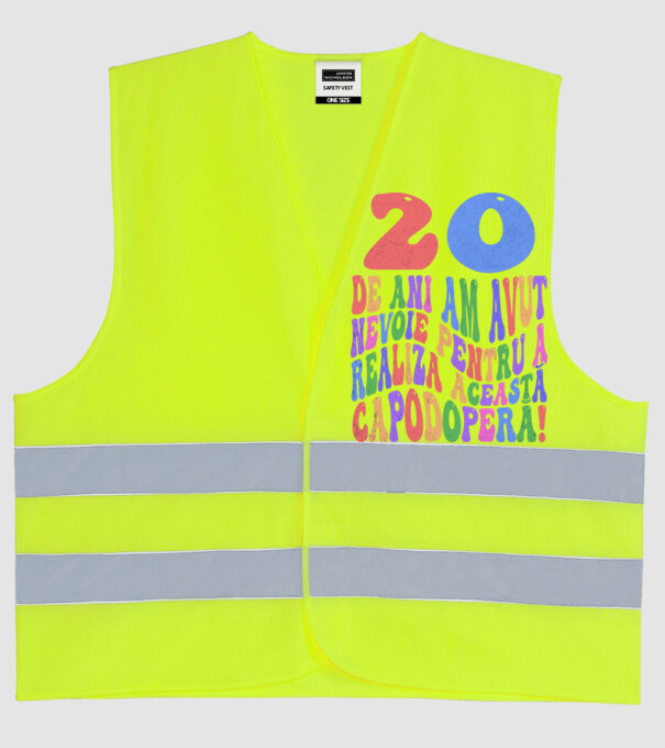 Realiza această capodoperă 20 model galben neon pe tricou