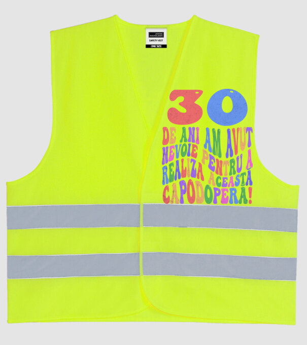 Realiza această capodoperă 30 model galben neon pe tricou