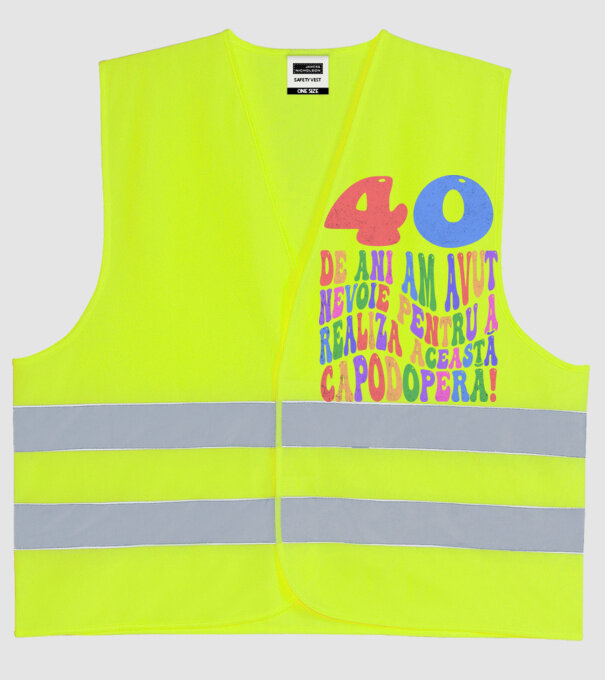 Realiza această capodoperă 40 model galben neon pe tricou
