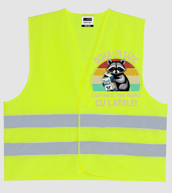 Retro Apa aki visszajött a tejjel RO model galben neon pe tricou