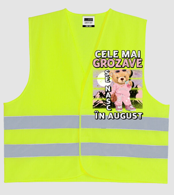 RETRO teddy fetişcană AUGUST model galben neon pe tricou