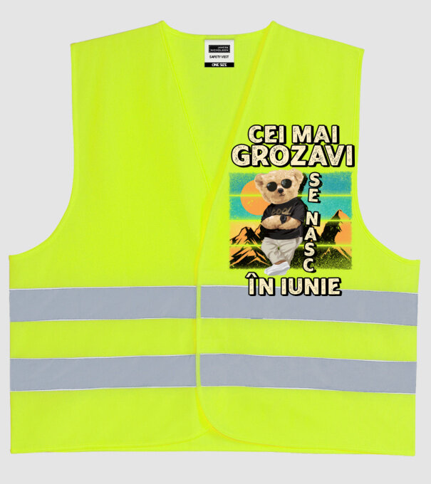 RETRO teddy IUNIE model galben neon pe tricou