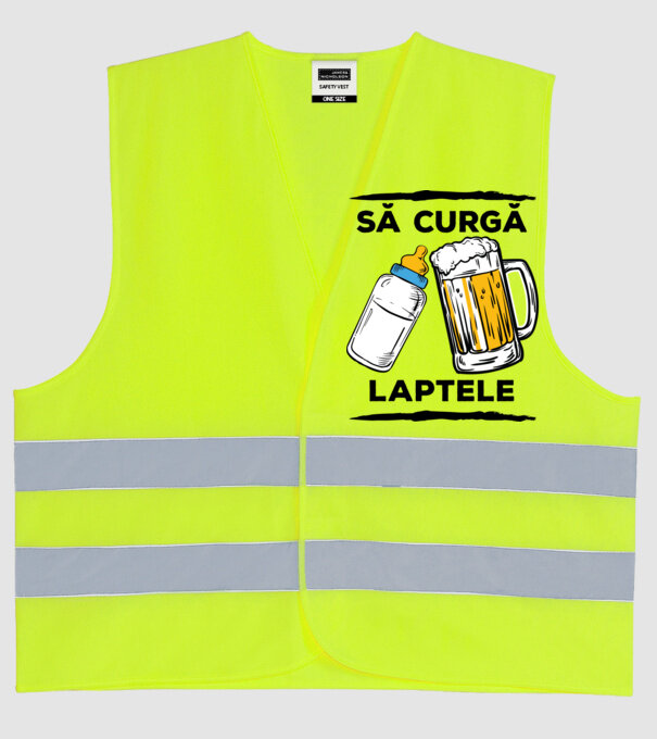 să curgă laptele! model galben neon pe tricou