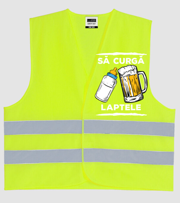 să curgă laptele! model galben neon pe tricou