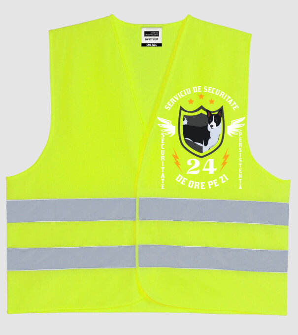 serviciu de securitate - securitate - persistență - 24 de ore pe zi model galben neon pe tricou