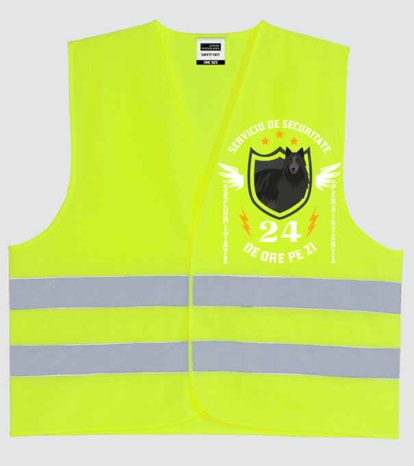 serviciu de securitate - securitate - persistență - 24 de ore pe zi model galben neon pe tricou