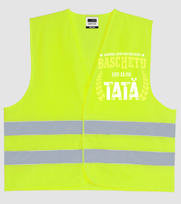 Singurul lucru mai bun decât baschetul este să fiu tată model galben neon pe tricou
