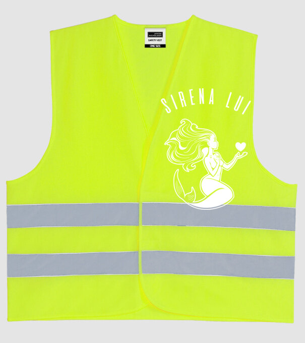 Sirena lui model galben neon pe tricou