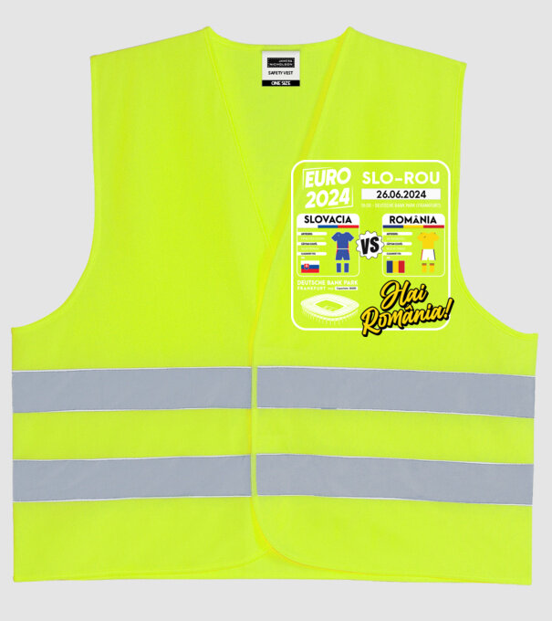SLO-ROU euro 2024 calendar model galben neon pe tricou