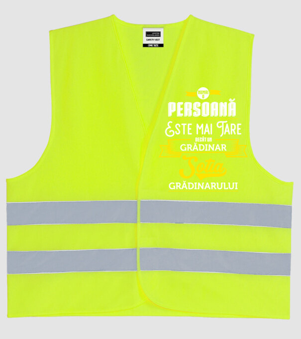 numai o persoană este mai tare decât un grădinar, soția grădinarului model galben neon pe tricou