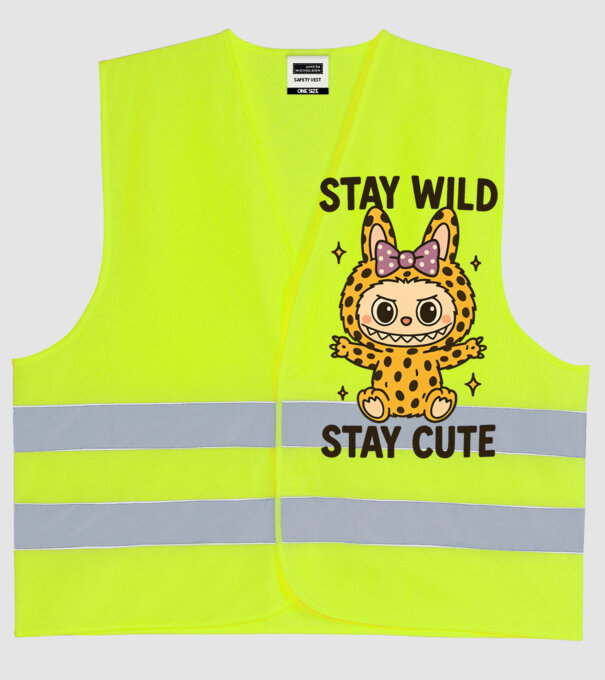 Stay wild - Labubu model galben neon pe tricou