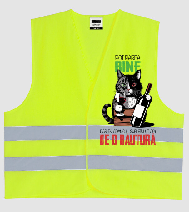 sunt bun pentru o băutură Alb model galben neon pe tricou
