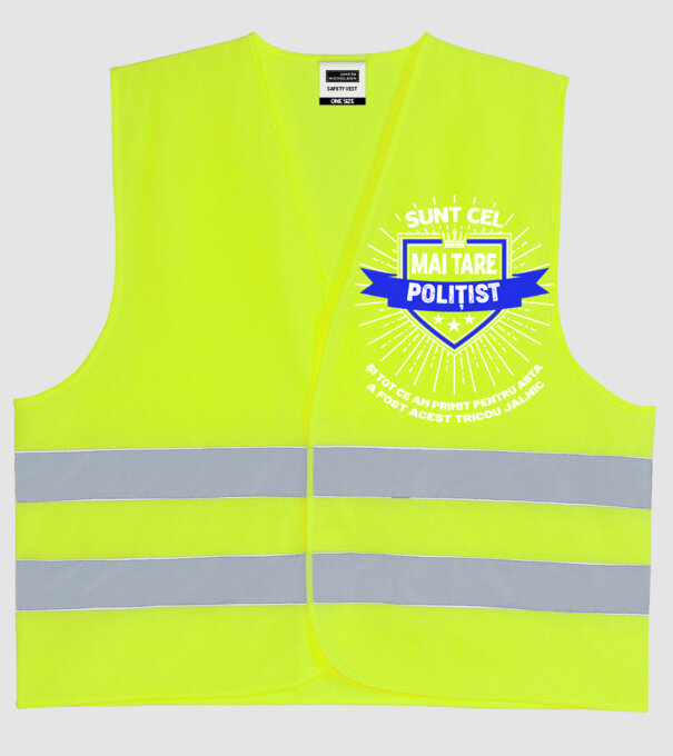 Sunt cel mai tare polițist și tot ce am primit pentru asta a fost acest tricou jalnic model galben neon pe tricou