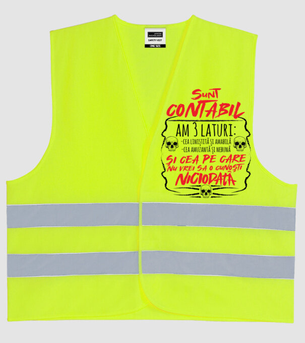 sunt contabil am 3 laturi model galben neon pe tricou