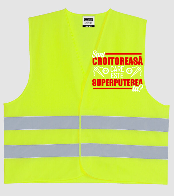 sunt croitoreasă, care este superputerea ta D1995486 model galben neon pe tricou