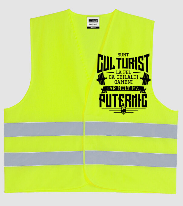 sunt culturist, la fel ca ceilalți oameni, dar mult mai puternic model galben neon pe tricou