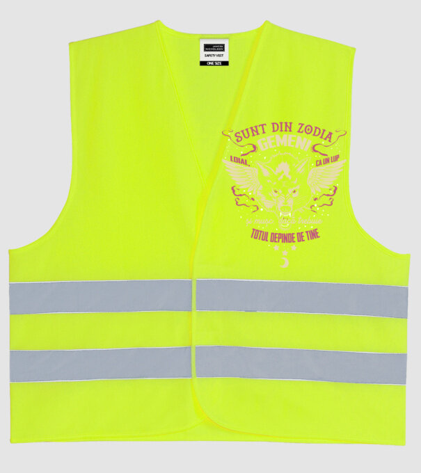 GEMENI model galben neon pe tricou