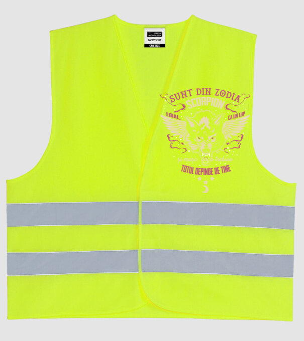 Scorpion model galben neon pe tricou