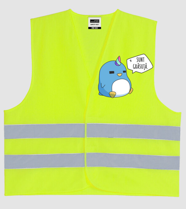 sunt grăsuță model galben neon pe tricou