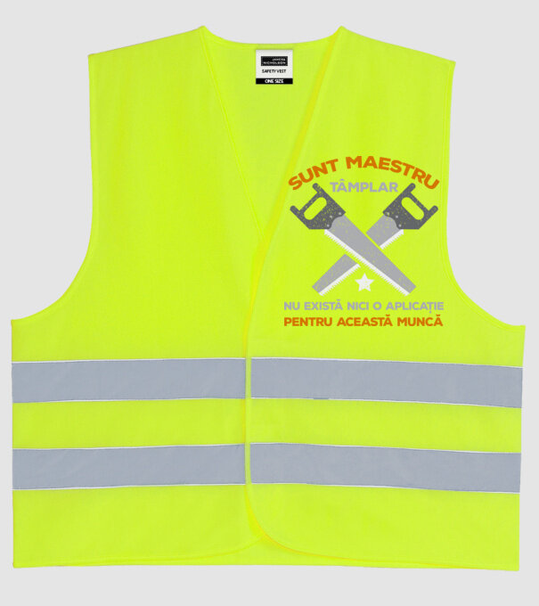 sunt maestru tâmplar, nu există nici o aplicație pentru această muncă model galben neon pe tricou