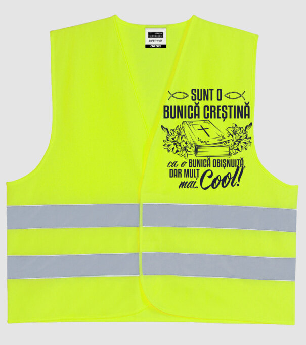 Sunt o bunică creștină, ca o bunică obișnuită, dar mult mai cool model galben neon pe tricou