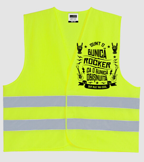 Sunt o bunică rocker, ca o bunică obișnuită, dar mult mai cool model galben neon pe tricou