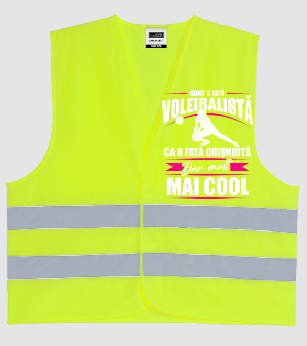 sunt o fată voleibalistă, ca o fată obișnuită, dar mult mai cool model galben neon pe tricou