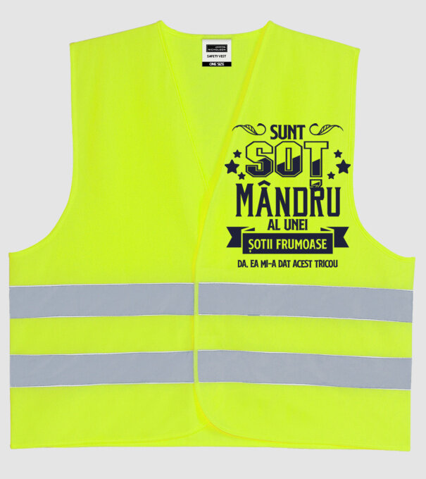 Sunt soț mândru al unei soții frumoase - da, ea mi-a dat acest tricou model galben neon pe tricou