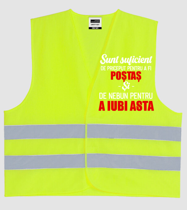 sunt suficient de priceput pentru a fi un super poștaș și suficient de nebun pentru a iubi asta model galben neon pe tricou