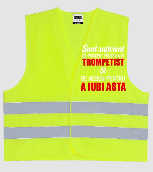 sunt suficient de priceput pentru a fi un super trompetist și suficient de nebun pentru a iubi asta model galben neon pe tricou