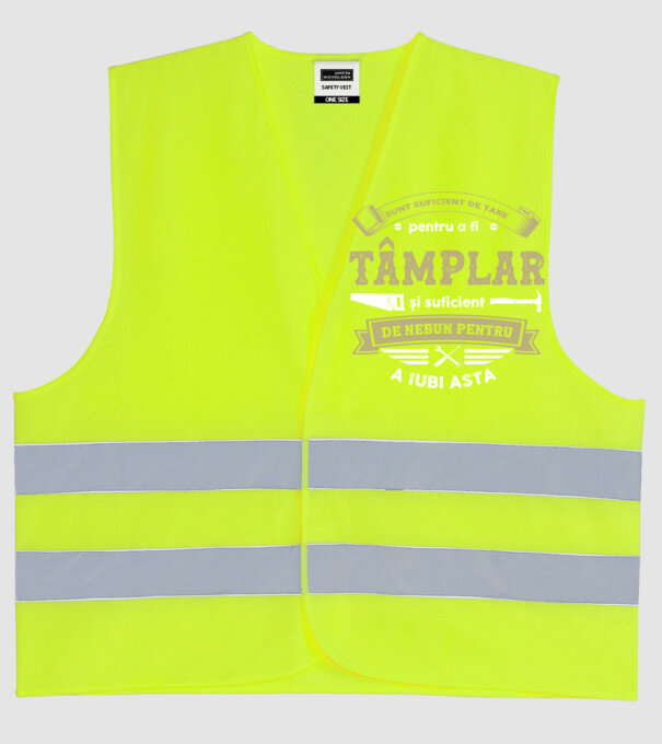 Sunt suficient de tare pentru a fi tâmplar și suficient de nebun pentru a iubi asta model galben neon pe tricou