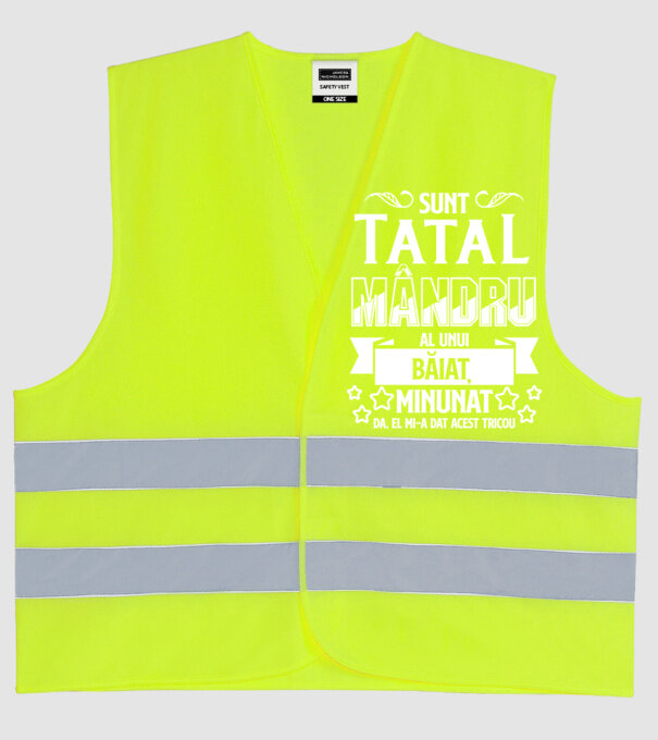 Sunt tatăl mândru al unui băiat minunat - da, el mi-a dat acest tricou model galben neon pe tricou