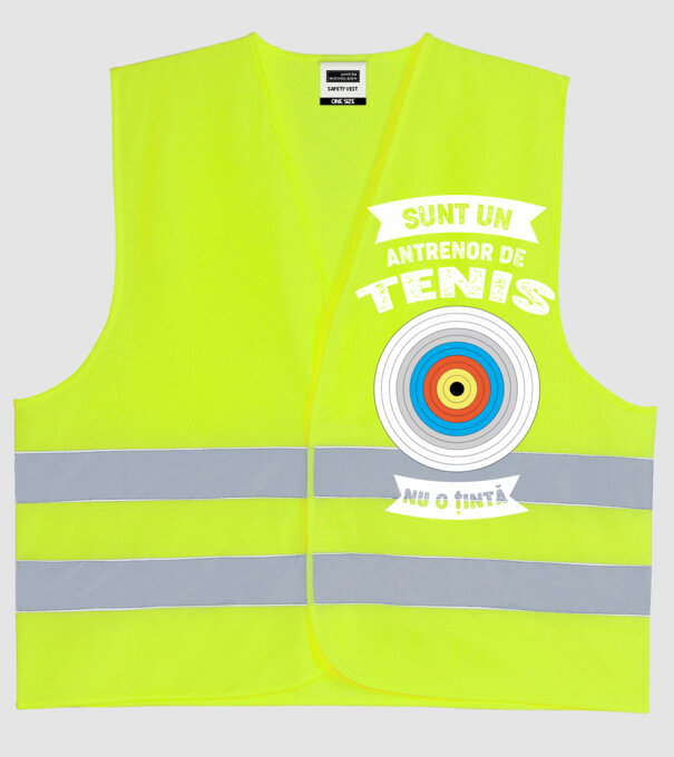 sunt un antrenor de tenis, nu o țintă model galben neon pe tricou