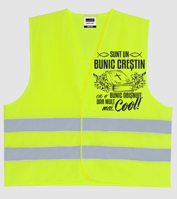 Sunt un bunic creștin, ca un bunic obișnuit, dar mult mai cool! model galben neon pe tricou