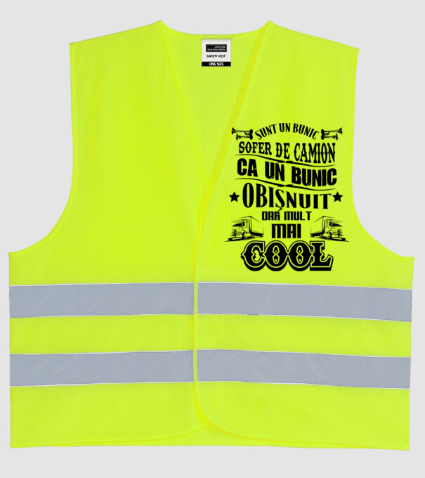 sunt un bunic de șofer de camion, ca un bunic obișnuit, dar mult mai cool model galben neon pe tricou
