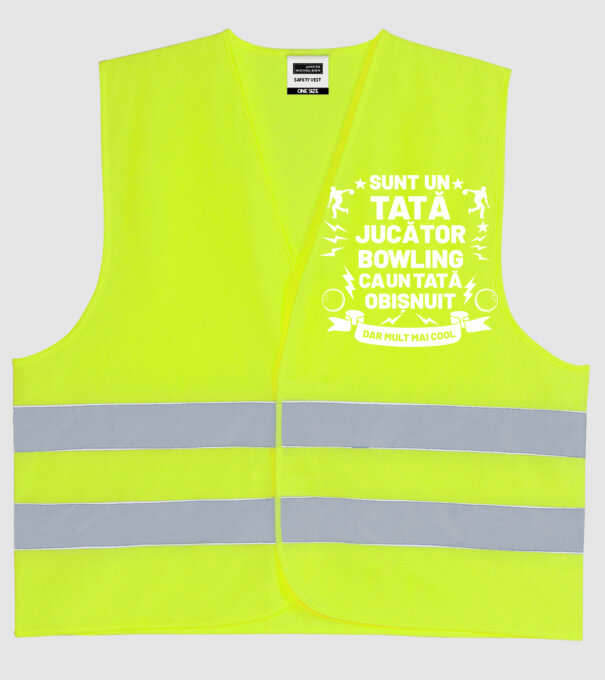 sunt un tată jucător bowling, ca un tată obișnuit, dar mult mai cool model galben neon pe tricou