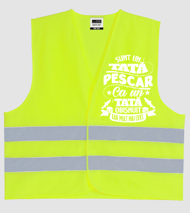 Sunt un tată pescar, ca un tată obișnuit, dar mult mai cool model galben neon pe tricou