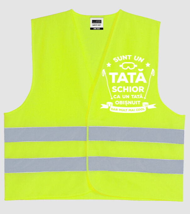 sunt un tată schior, ca un tată obișnuit, dar mult mai cool model galben neon pe tricou