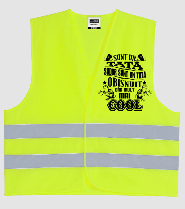sunt un tată sudor, ca un tată obișnuit, dar mult mai cool model galben neon pe tricou