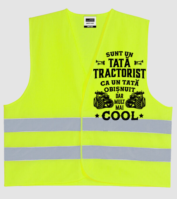 Sunt un tată tractorist, ca un tată obișnuit, dar mult mai cool model galben neon pe tricou