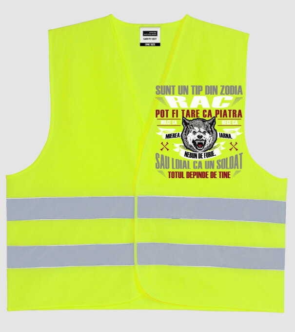 Sunt un tip din zodia Rac model galben neon pe tricou