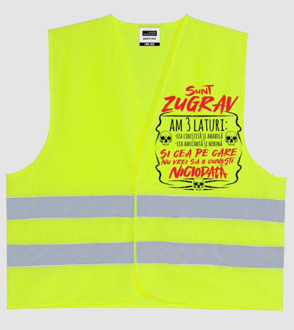 sunt zugrav am 3 laturi model galben neon pe tricou
