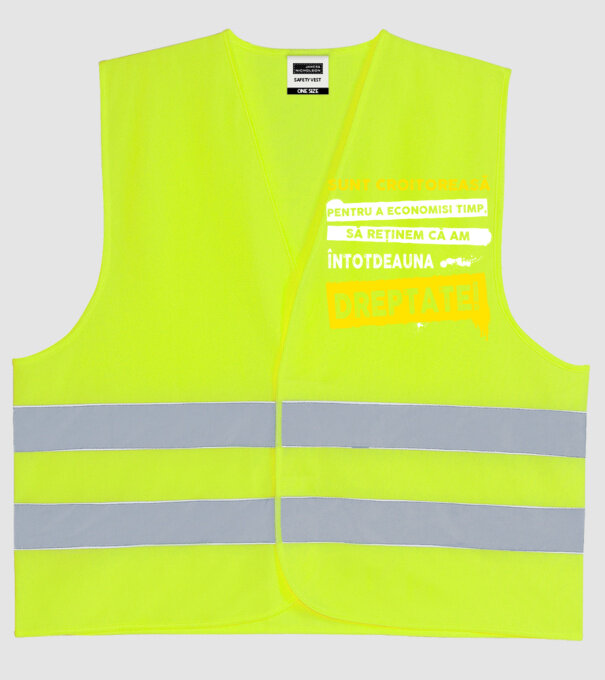 Sunt croitoreasă, pentru a economisi timp, să reținem că am întotdeauna dreptate! model galben neon pe tricou