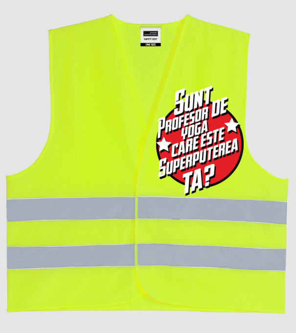 sunt profesor de yoga, care este superputerea ta? model galben neon pe tricou
