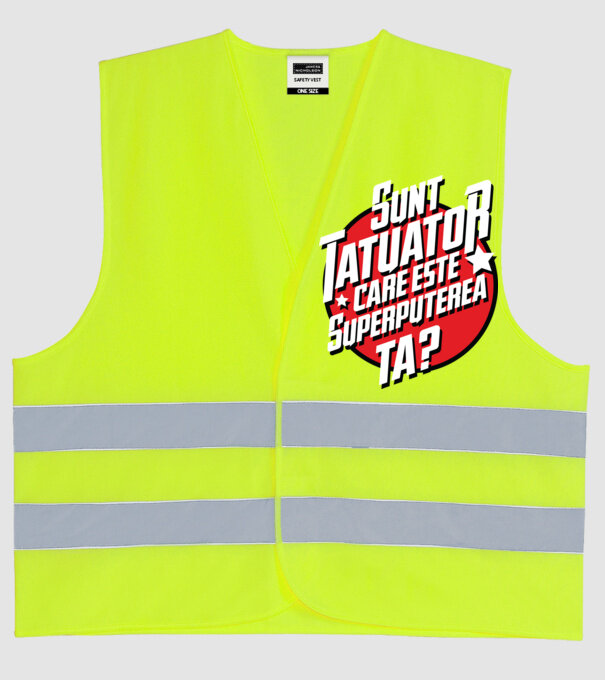 sunt tatuator, care este superputerea ta ta? model galben neon pe tricou