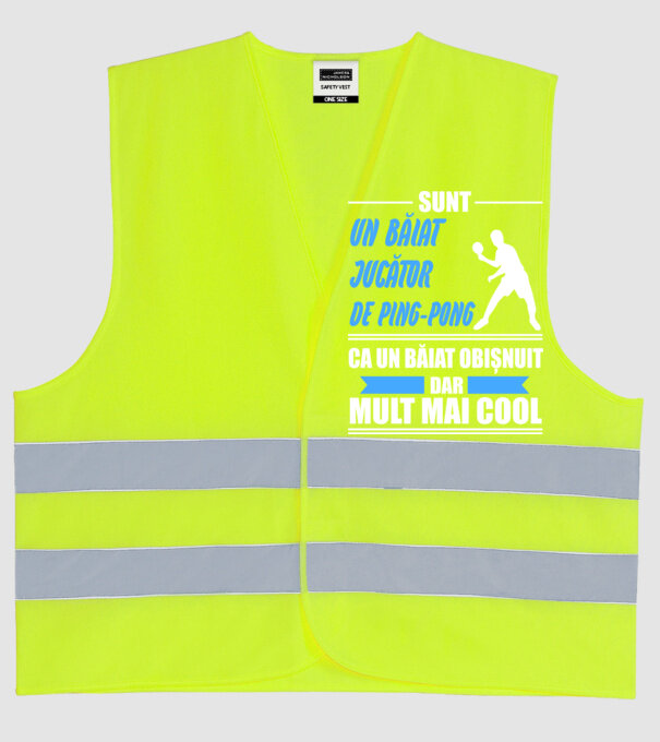 sunt un băiat jucător ping-pong, ca un băiat obișnuit, dar mult mai cool model galben neon pe tricou